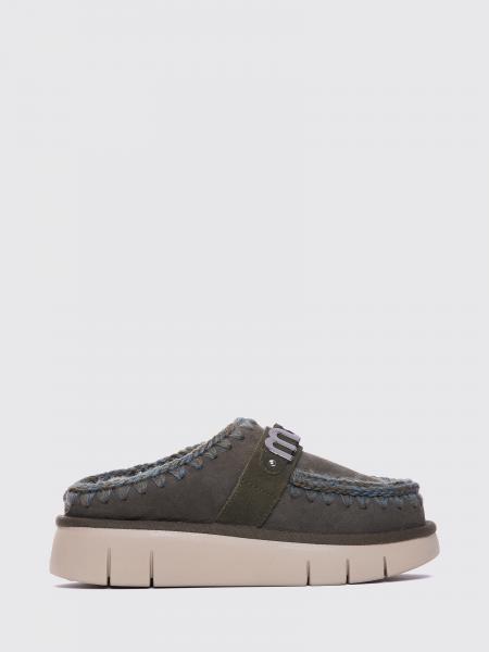 Bounce Sheepskin Mules Mou with Contrast Stitching and Wool Lining