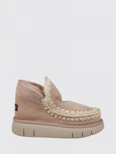 Bottines Eskimo Bounce Mou en suède avec broderies et coutures au crochet