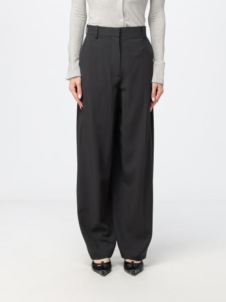 High-Waisted Wide Leg Wool Blend Tailored Trousers Toteme with Slant Pockets