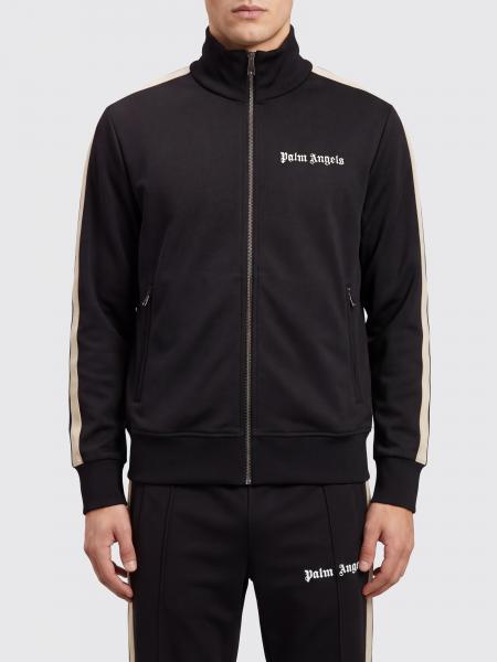Technical Fabric Track Jacket Palm Angels with High Neck and Contrast Logo