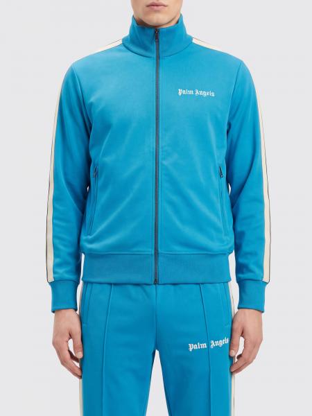 Technical Fabric Track Jacket Palm Angels with High Neck and Contrast Logo