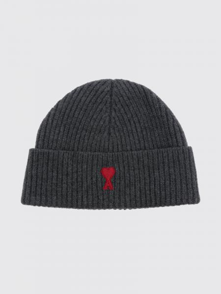 Gorro beanie de lana Ami Paris con logo Ami de Coeur en contraste
