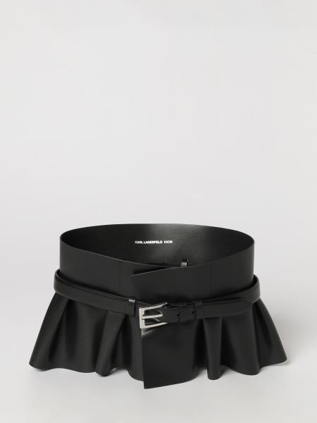 Karl Lagerfeld Smooth Cowhide Bustier Belt with Rouche Appliqué