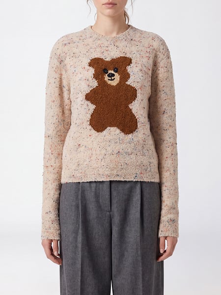 Moschino Couture Virgin Wool Crewneck Jumper with Teddy Bear Print