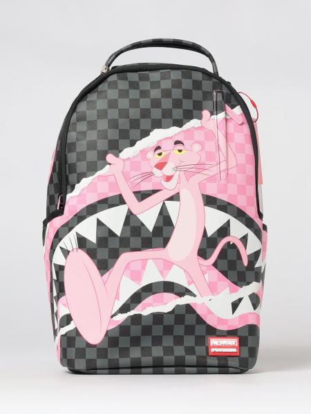 SPRAYGROUND 핑크 팬더 온 더 런 체크 프린트 백팩