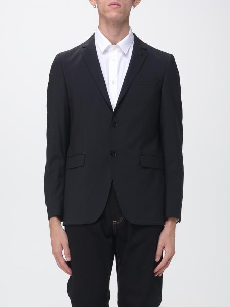 Blazer droit Karl Lagerfeld en laine vierge à revers classiques
