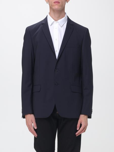 Blazer droit Karl Lagerfeld en laine vierge à revers classiques