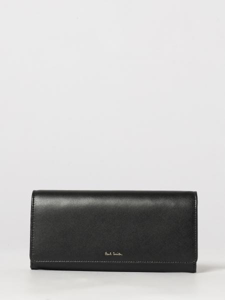 Paul Smith Tri-Fold Smooth Leather Purse with Snap Button Closure and Front Logo