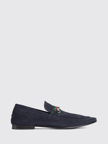 Gucci Como Suede Loafers with Horsebit and Web Detail