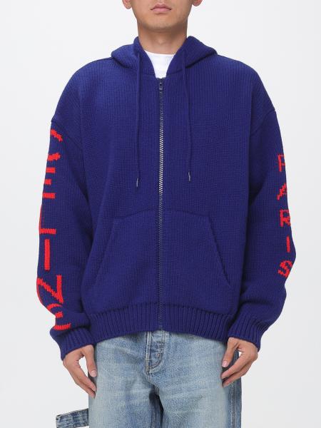 Zip-Up Hoodie Celine in Knitted Wool with Jacquard Logo
