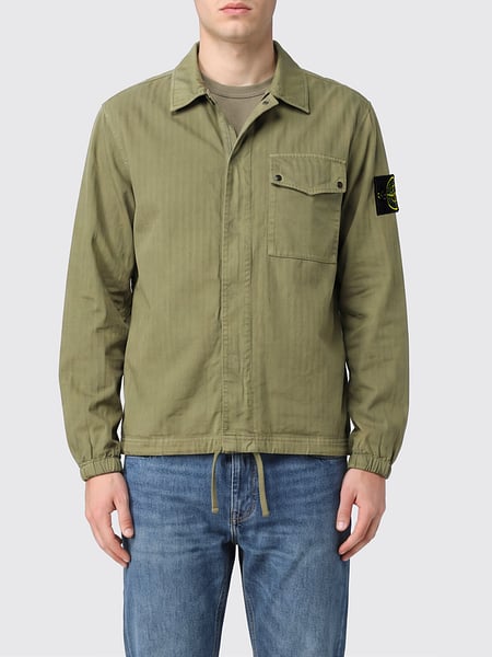 Stone Island Overshirt aus Baumwolltweed mit Compass-Logo