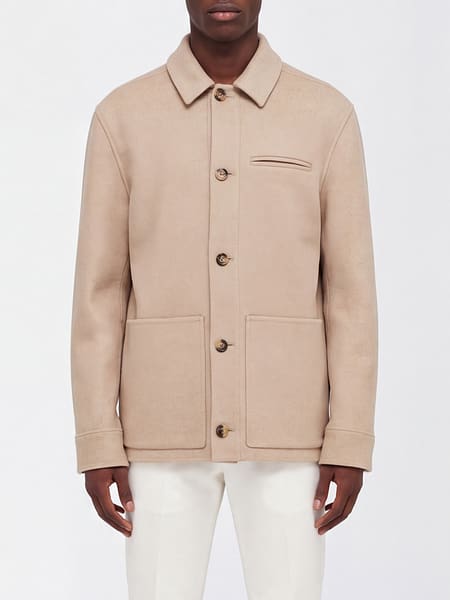 Ferragamo Single-Breasted Jacket in Virgin Wool and Cashmere Blend