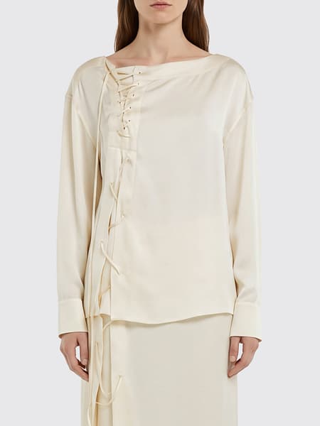 Blouse Ferragamo à manches longues en cupro avec rubans entrelacés