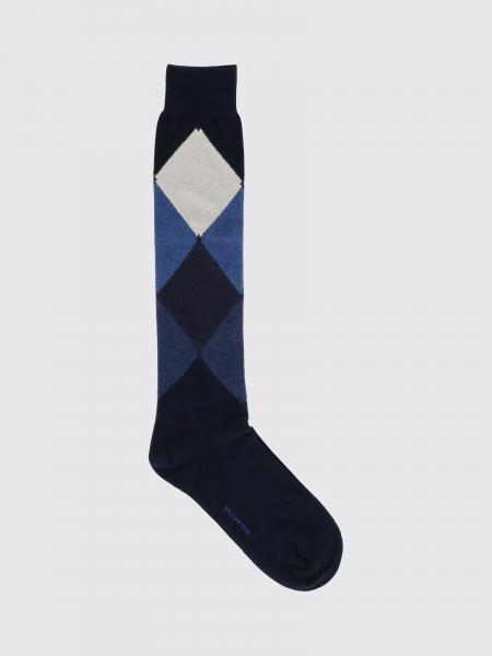 Ballantyne Diamond Pattern High-Top Cotton-Blend Socks with Contrast Logo