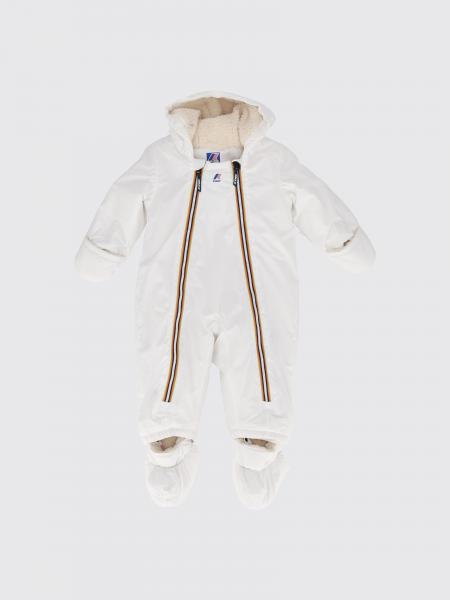 Hooded Padded Nylon Snowsuit K-WAY for Boys with Integrated Feet