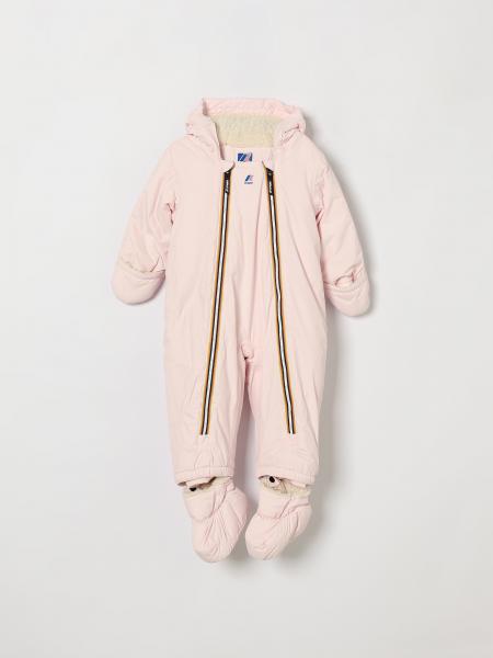 Hooded Padded Nylon Snowsuit K-WAY for Boys with Integrated Feet