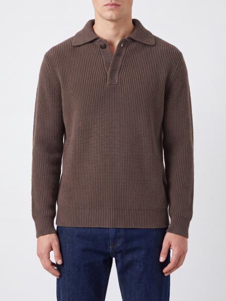 Ballantyne Slim Fit Long-Sleeved Wool Polo Shirt