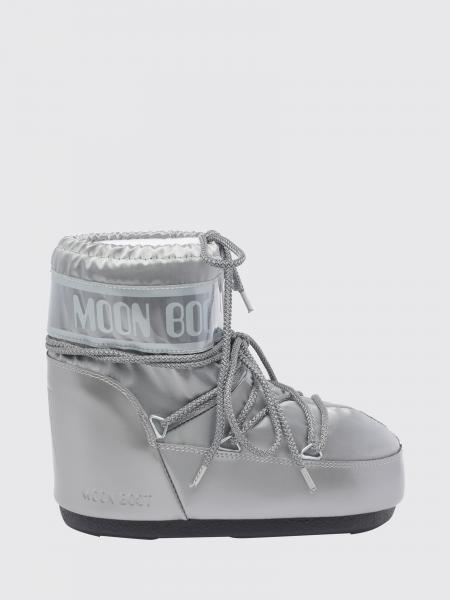 Moon Boot Icon Low Laminated Nylon Snow Boots in Silver and Gold