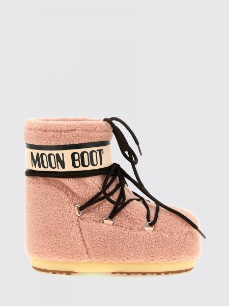 Icon Low Shearling Snow Boots Moon Boot with Signature Tubular Laces