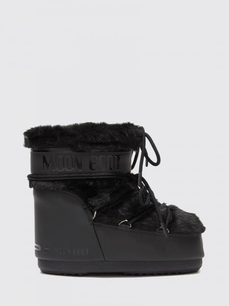 Stivali da neve bassi Icon Moon Boot in pelliccia sintetica con lacci