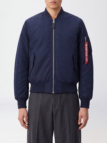 Relaxed Fit Nylon Bomber Jacket Alpha Industries with Contrast Logo