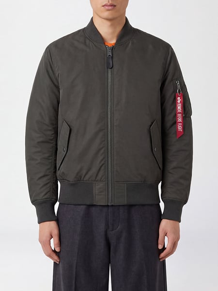 Relaxed Fit Nylon Bomber Jacket Alpha Industries with Contrast Logo