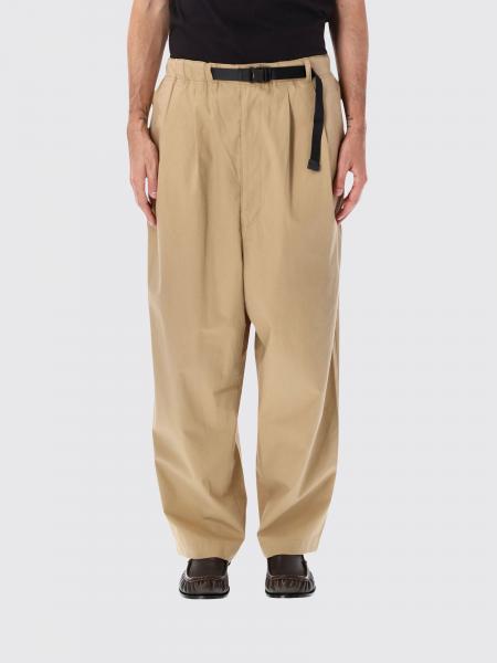 Wide Leg Cotton Trousers Comme des Garçons with Pleats and Drawstring