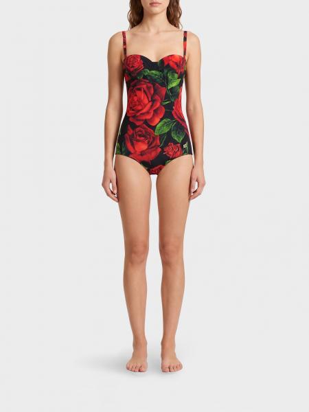 Maillot de bain une pièce corset Dolce & Gabbana à imprimé floral et décolleté en cœur