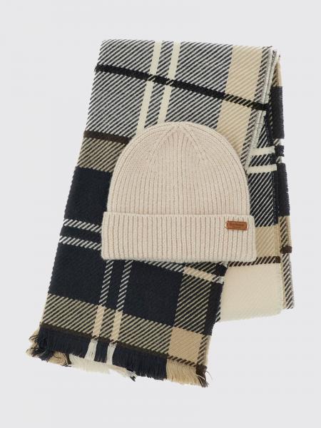 Zweiteiliges Geschenkset von Barbour mit Schal und Mütze mit Tartanmuster