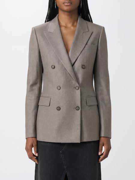 Tagliatore Double-Breasted Cropped Blazer in Wool and Kashmir with Peak Lapels