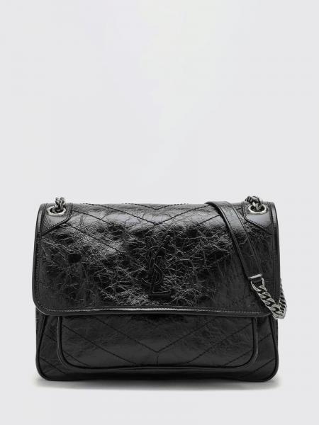 Bolso bandolera mediano Niki de Saint Laurent en piel de becerro chevron