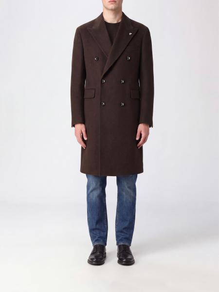 Tagliatore Double-Breasted Long Coat in Pure Virgin Wool