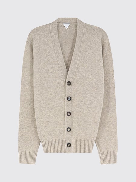 V-Neck Cashmere Blend Cardigan Bottega Veneta with Contrast Patches