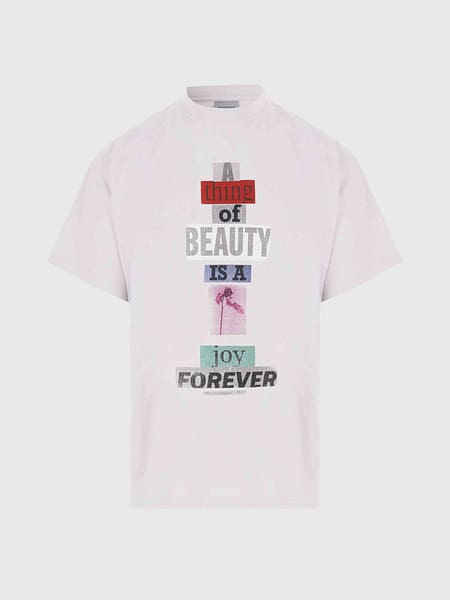 Slogan Print Cotton T-shirt Balenciaga with Dropped Shoulders