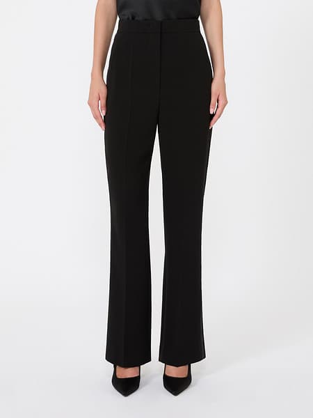 Черные зауженные брюки с высокой талией из крепа Max Mara