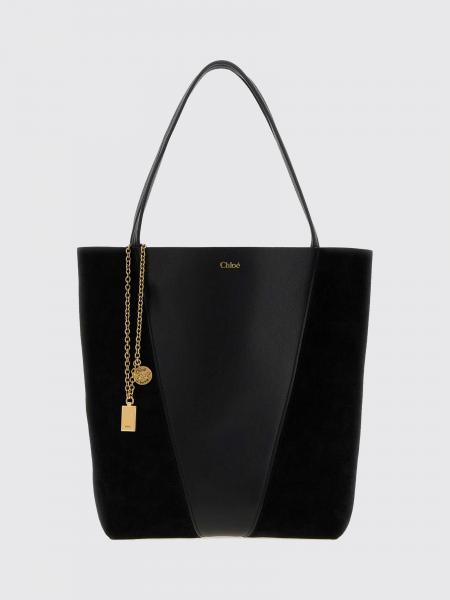 Chloé 스핀 바이컬러 스무스 및 스웨이드 가죽 숄더백