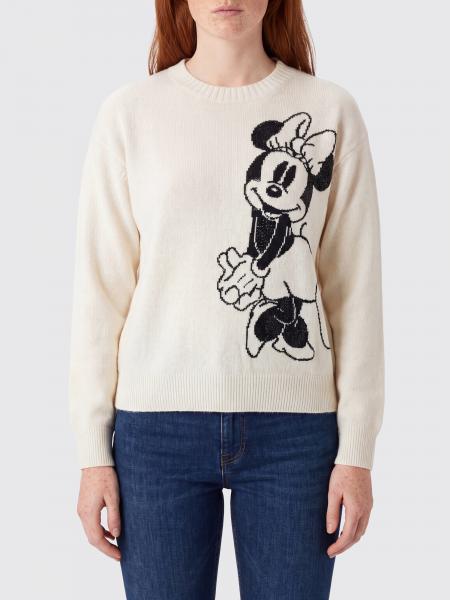 Money Mouse Wool Jumper Liu Jo with Disney Print and Rhinestone Logo