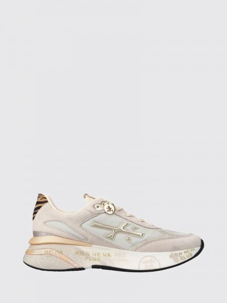 Moerund Premiata Sneakers in Leather, Suede and Mesh with Applied Logo
