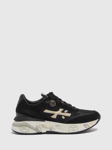 PREMIATA Moerund 皮革、绒面革和网眼拼接徽标运动鞋