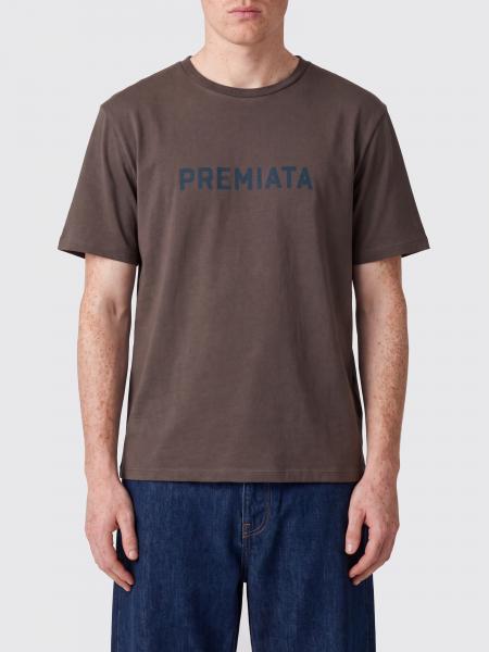 Premiata Cotton Crewneck T-shirt with Contrast Logo and Dropped Shoulders