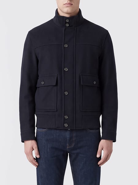 Wool and Cashmere Blend Bomber Jacket LARDINI with a High Collar