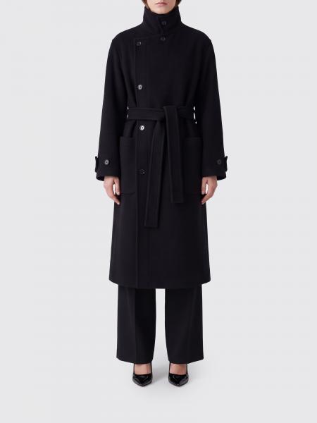 Lemaire Double-Breasted Knee-Length Wool Coat with Tie Belt