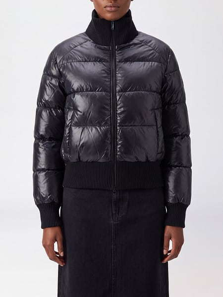 Moose Knuckles Short Water-Repellent Nylon Down Jacket with Turtleneck Collar