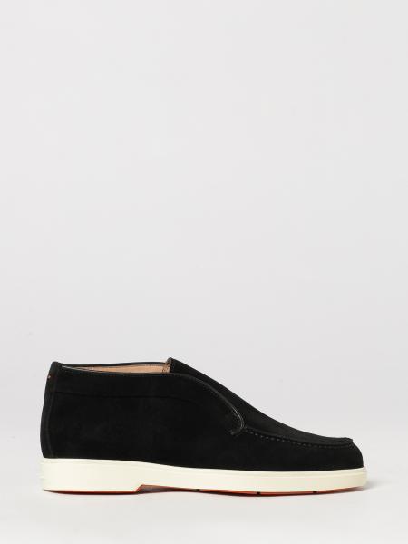 Santoni Suede Chukka Ankle Boots with Round Toe and Rubber Sole