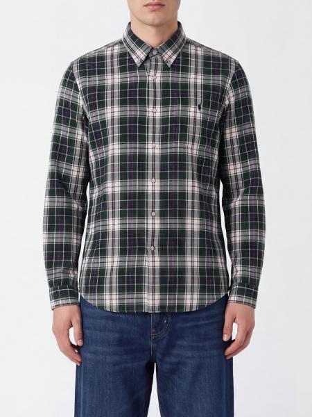 Slim Fit Check Cotton Shirt Polo Ralph Lauren with Button-Down Collar