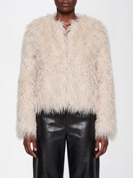 Tagliatore Cropped Faux Fur Jacket with Shawl Collar