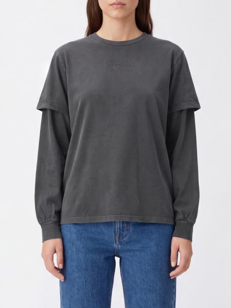 Ganni Long-Sleeved T-Shirt in Recycled Cotton Jersey