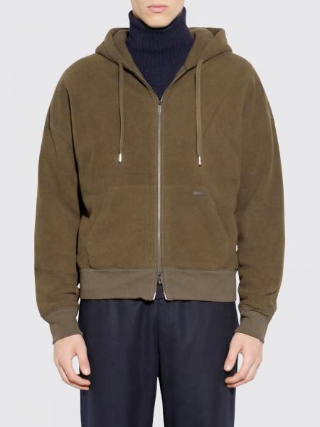 Cotton Zip-Up Hoodie Paolo Pecora with Drawstring and Welt Pockets