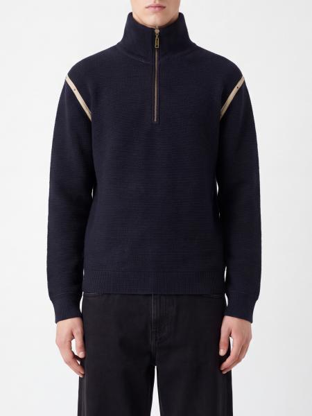 Maison Margiela Pure Wool Jumper with Sailor Collar and Half-Zip