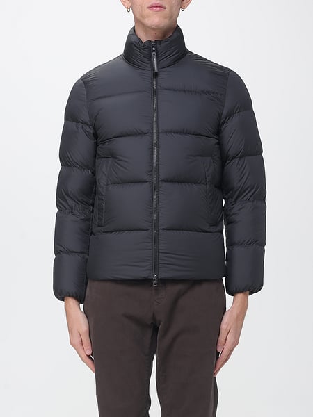 Woolrich Quilted Nylon Down Jacket with High Neck and Zip Closure
